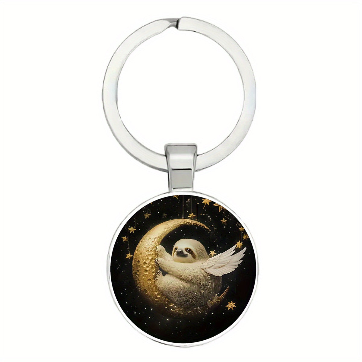 Moon & Sloth Keychain