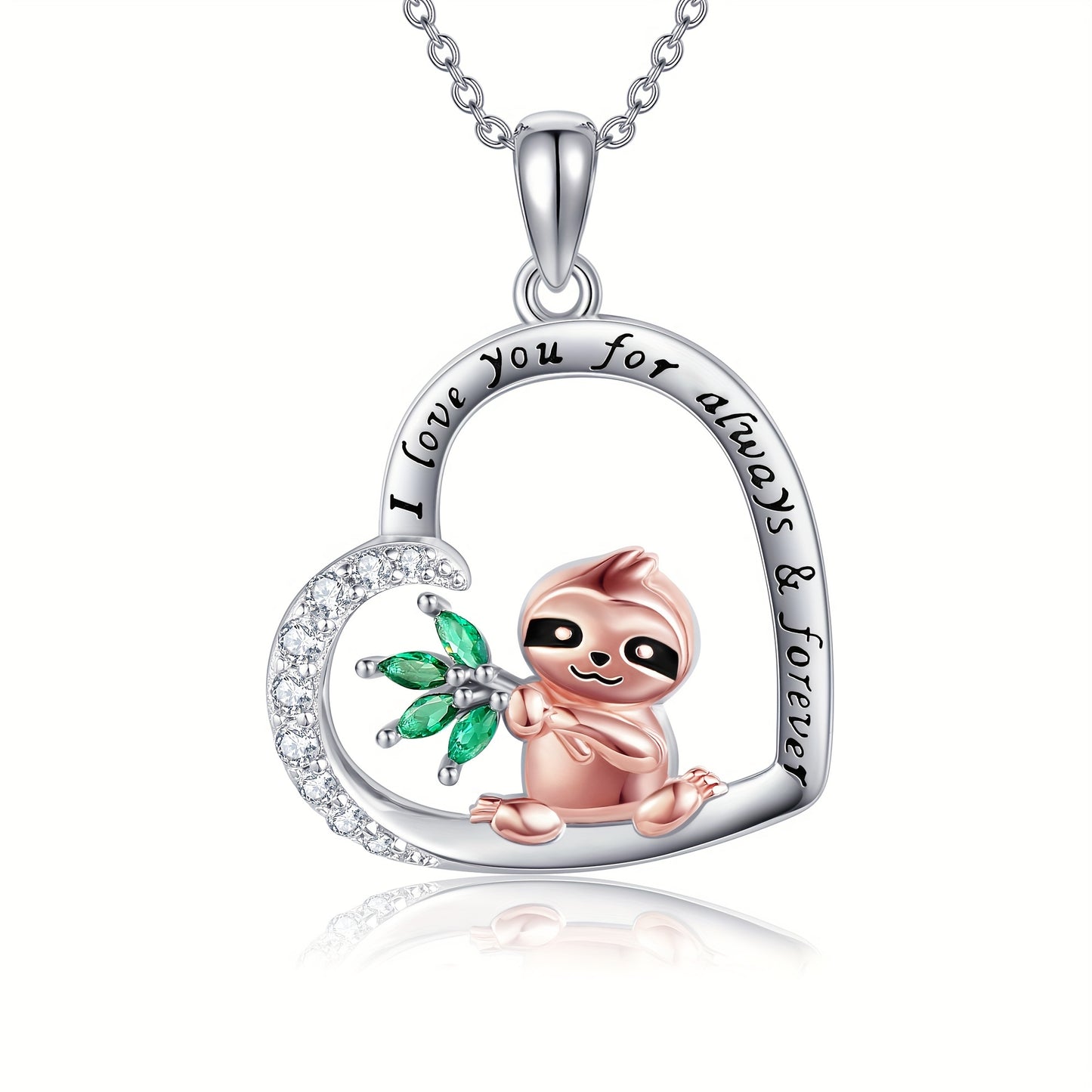 I Love You For Always & Forever Sloth Necklace