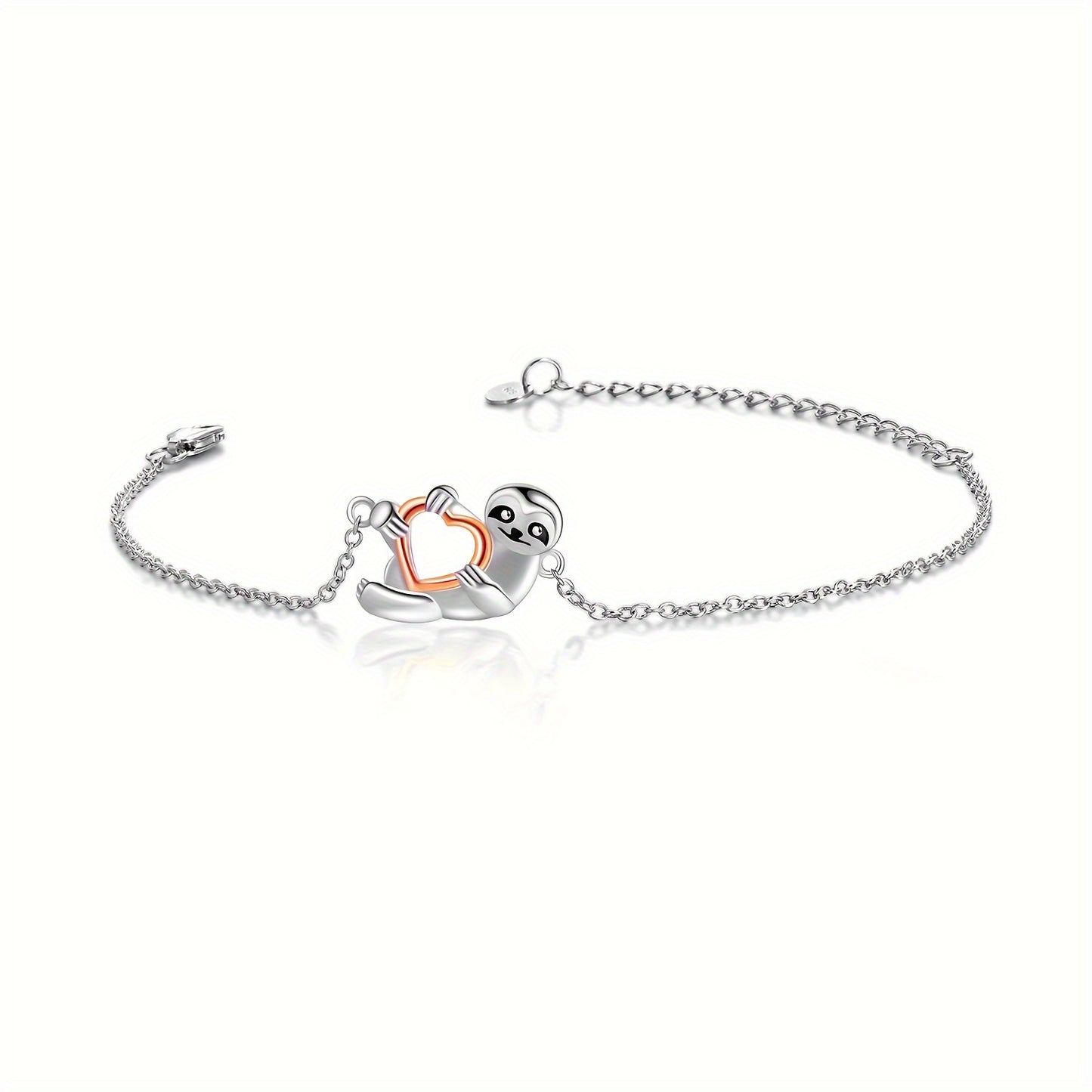 Sloth Holding Heart Bracelet