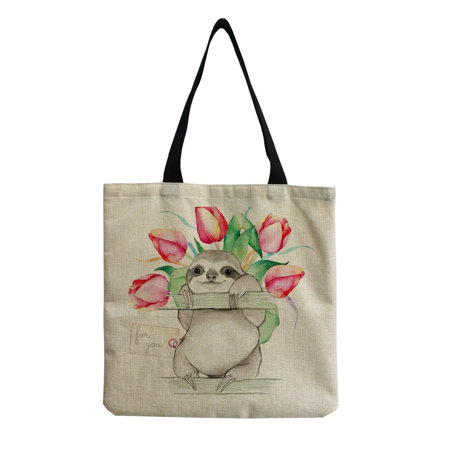 Tulip Sloth Tote Bag
