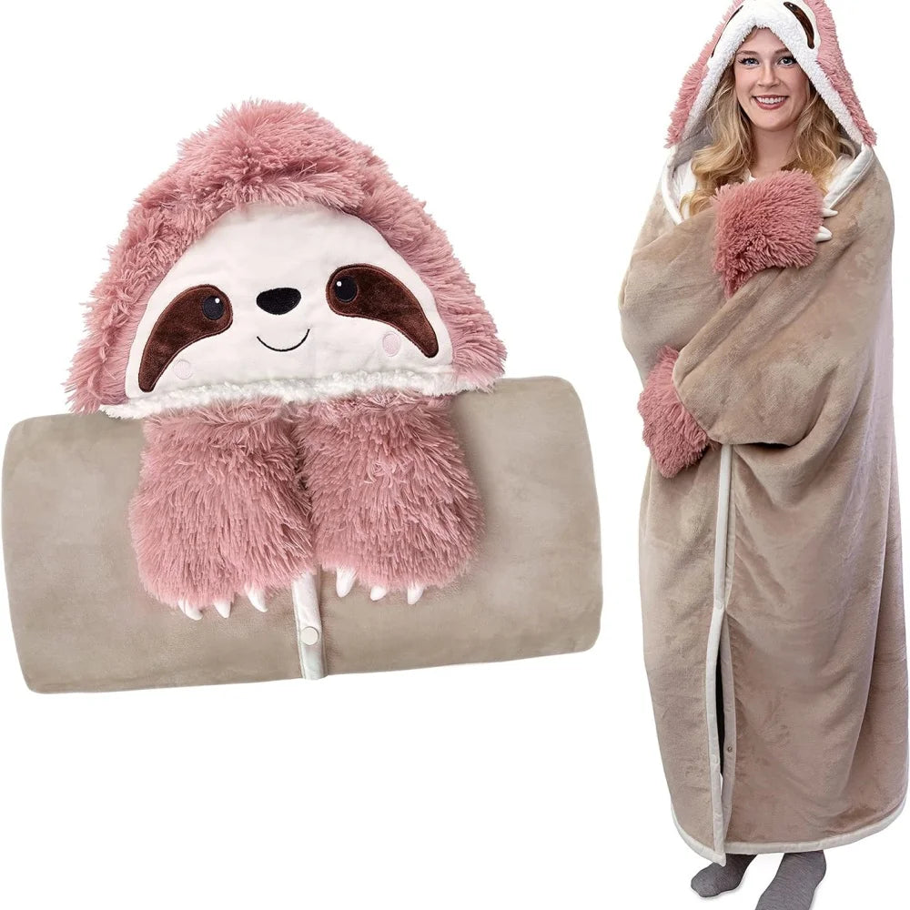 Sloth Wearable Hooded Blanket