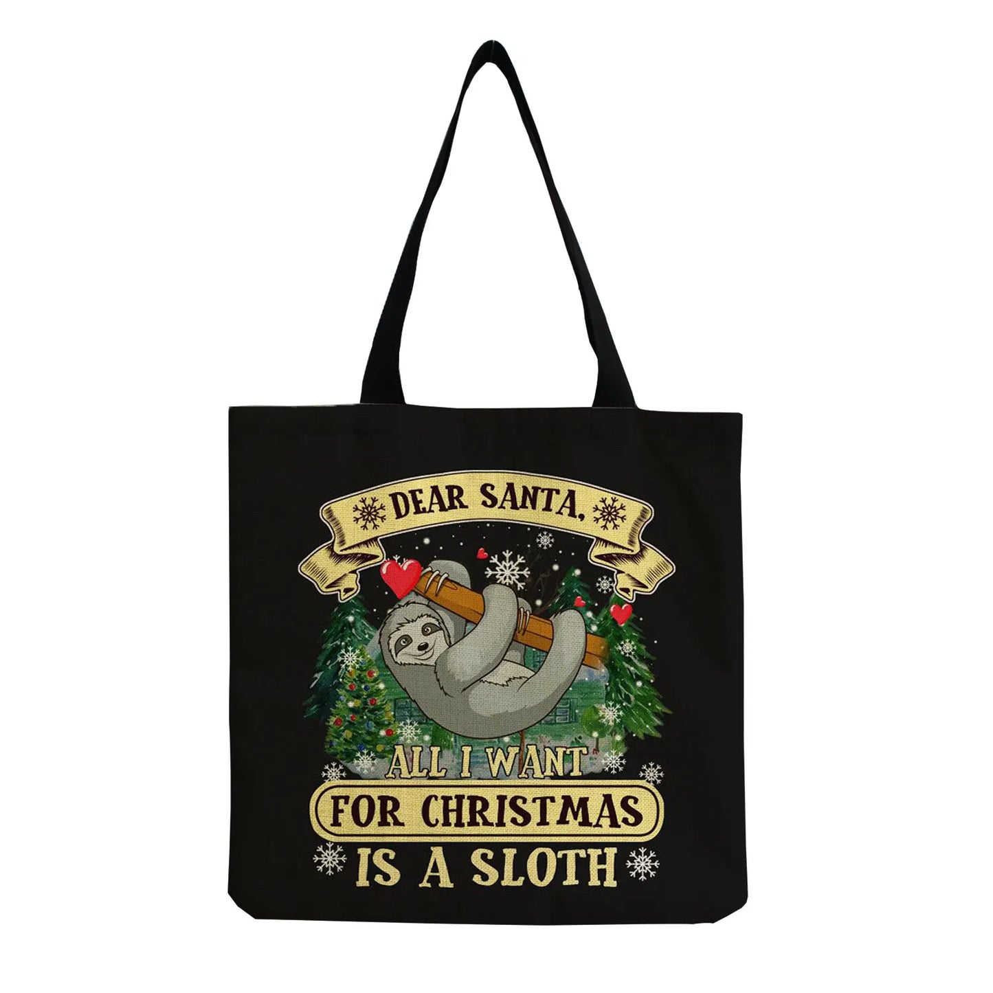 Dear Santa Sloth Tote Bag