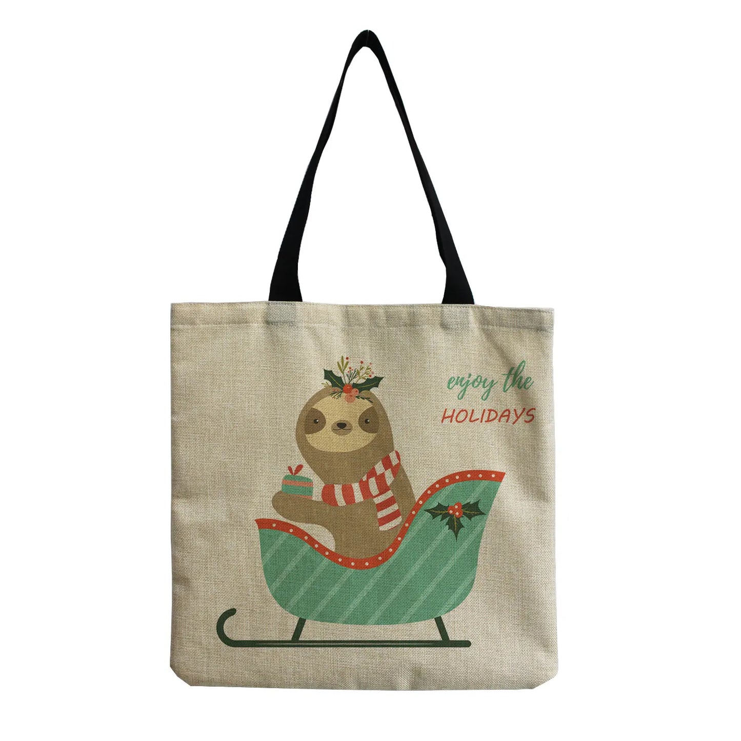 Enjoy The Holidays Sloth Tote Bag