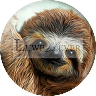 Cute Sloth Mix Round Glass Cabochon Buttons