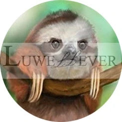 Cute Sloth Mix Round Glass Cabochon Buttons