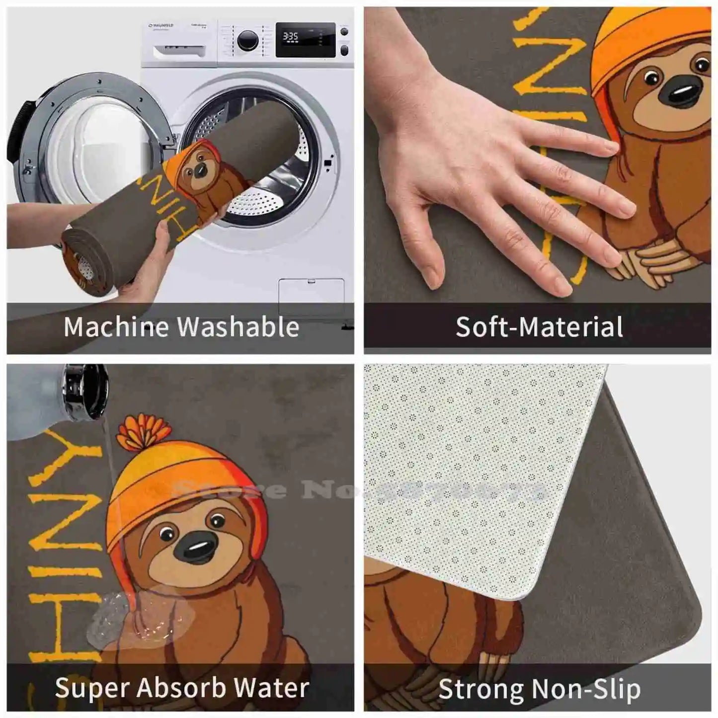 Shiny Sloth Soft Cushion Door Mat