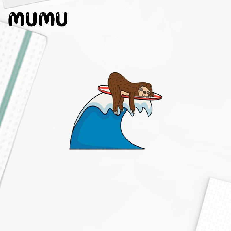 Sloth Surfing Acrylic Badges