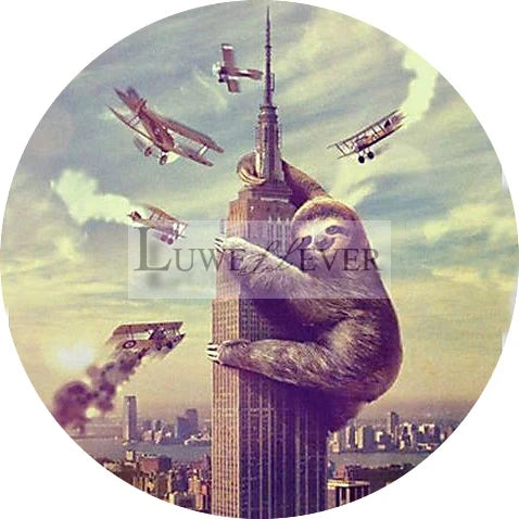 Cute Sloth Mix Round Glass Cabochon Buttons