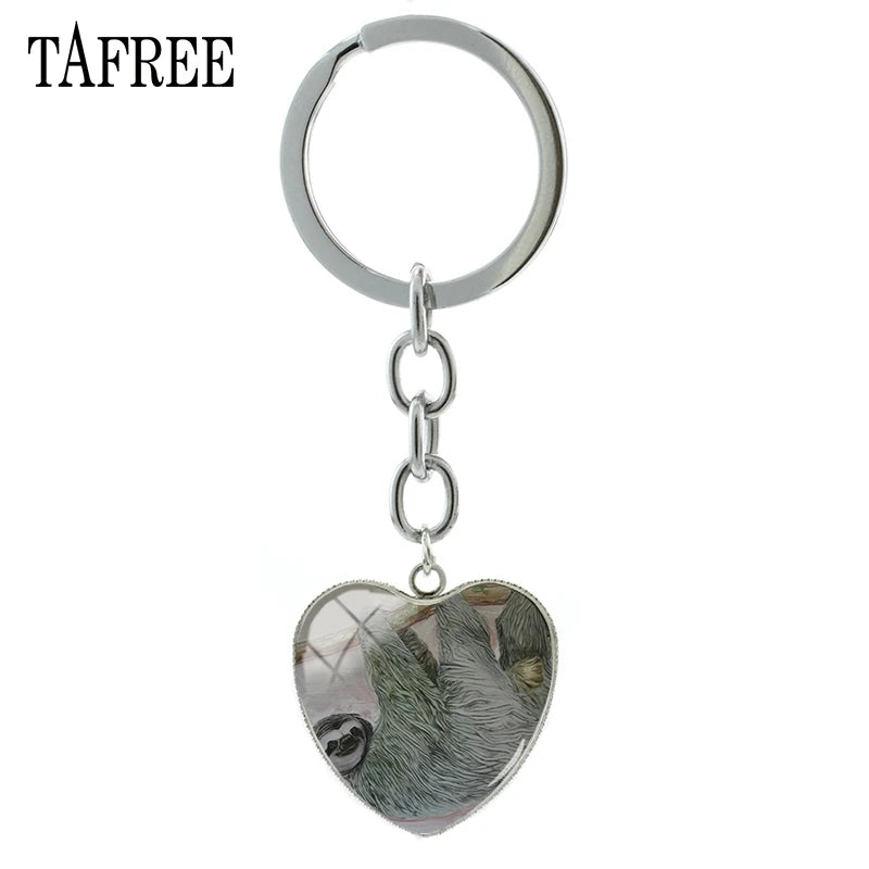 Heart Shape Hanging Sloth Keyring