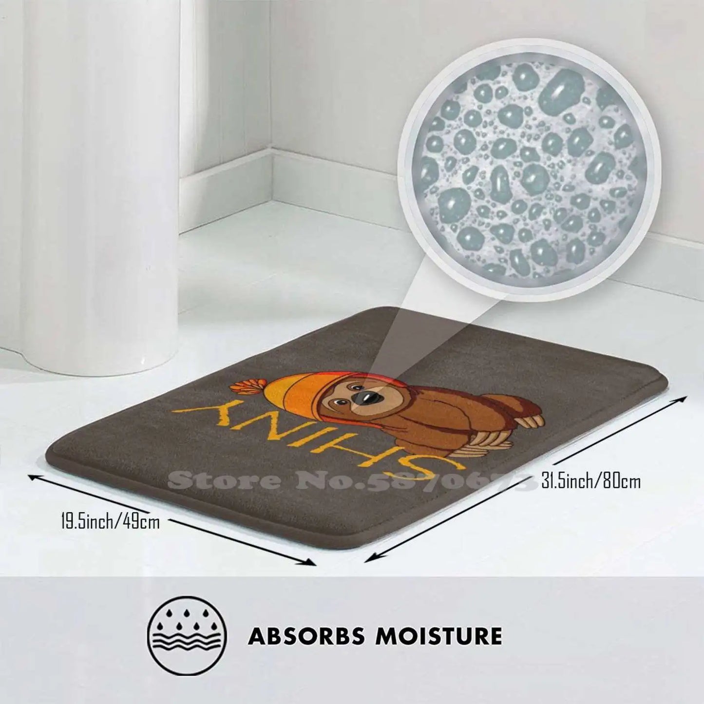 Shiny Sloth Soft Cushion Door Mat