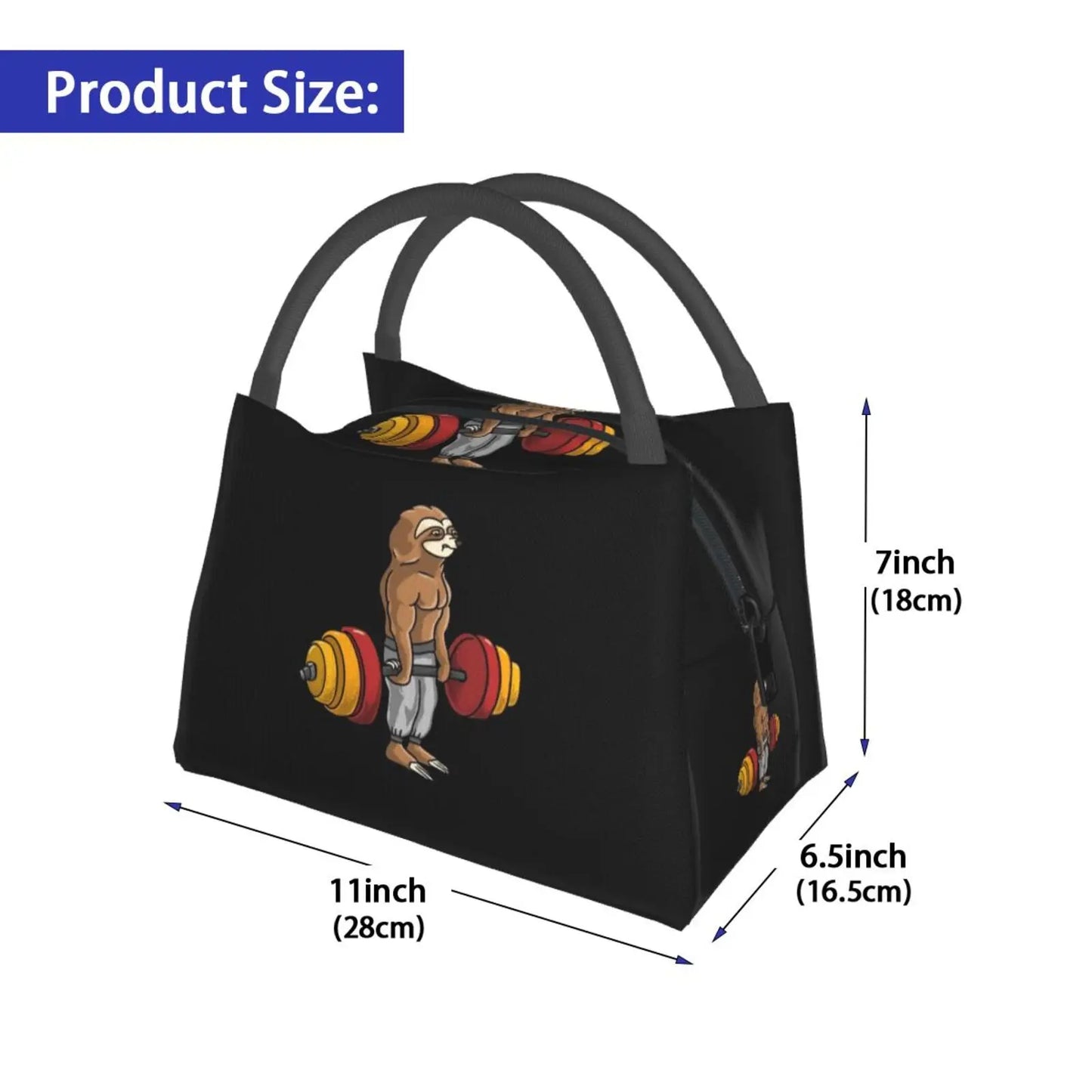 Fitness Bodybuilding Sloth Lunch Bag