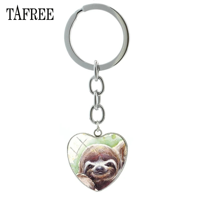 Heart Shape Sloth Keyring