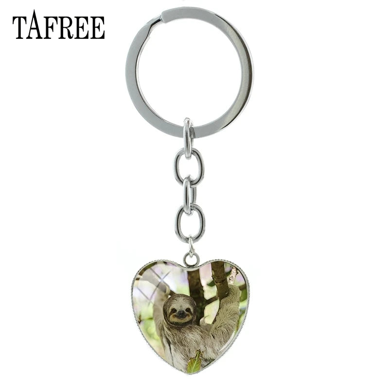 Sloth Heart Shaped Keyring