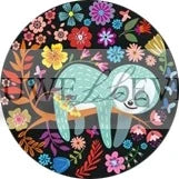 Cute Sloth Mix Round Glass Cabochon Buttons