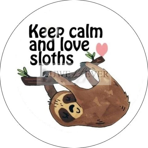Cute Sloth Mix Round Glass Cabochon Buttons