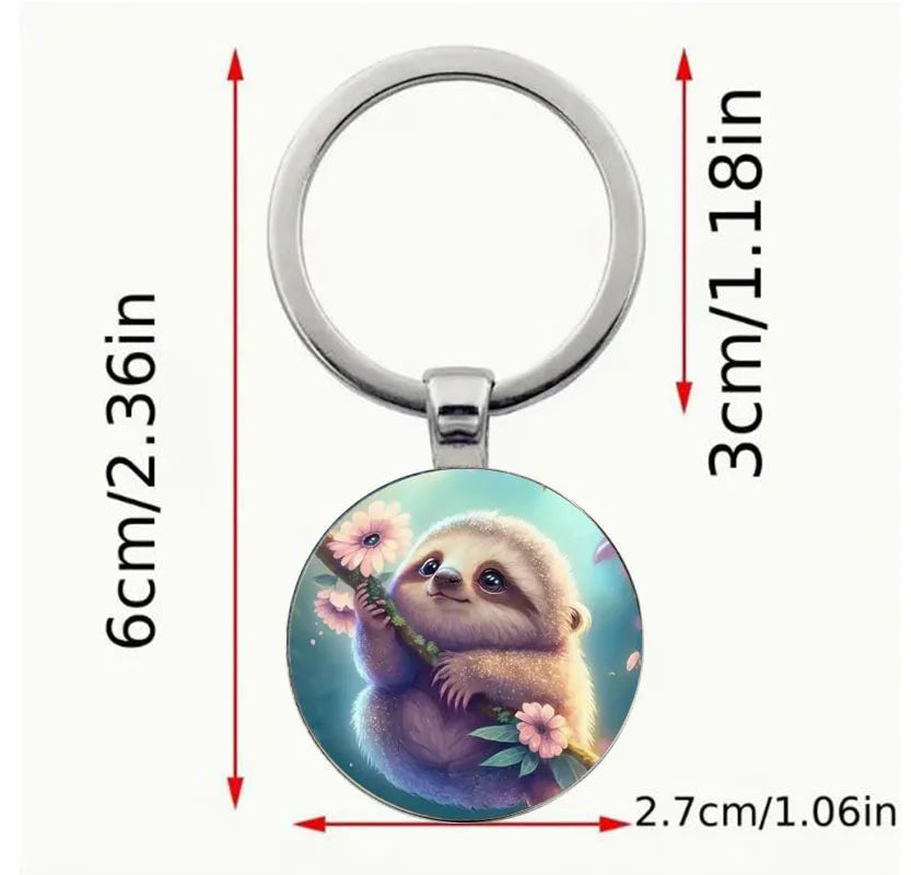 Sloth Charm Keychain