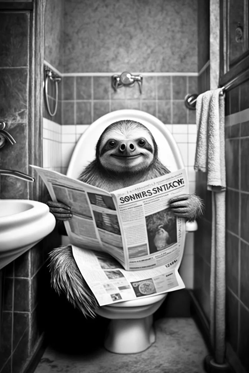 Sloth Bathroom Wall Art