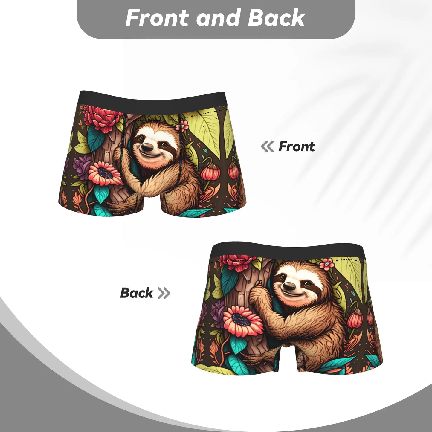Jungle Sloth Boxer Briefs