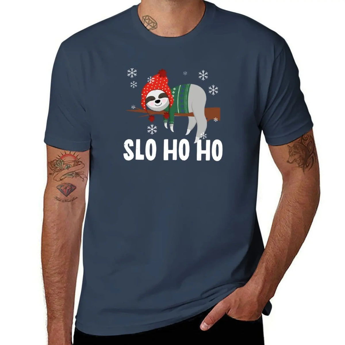 Slo Ho Ho Sloth Christmas T-Shirt