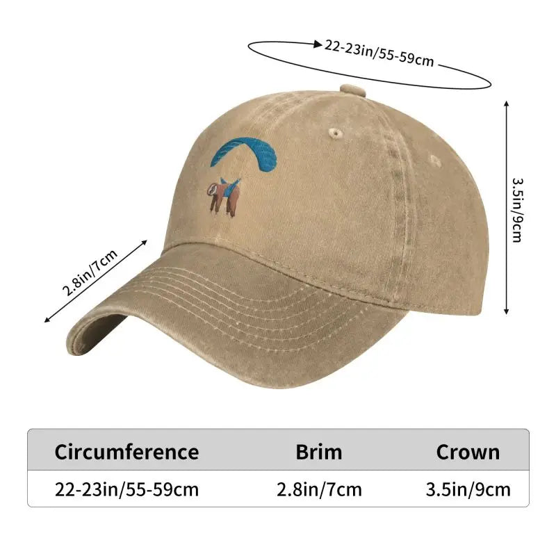 Paragliding Sloth Baseball Cap