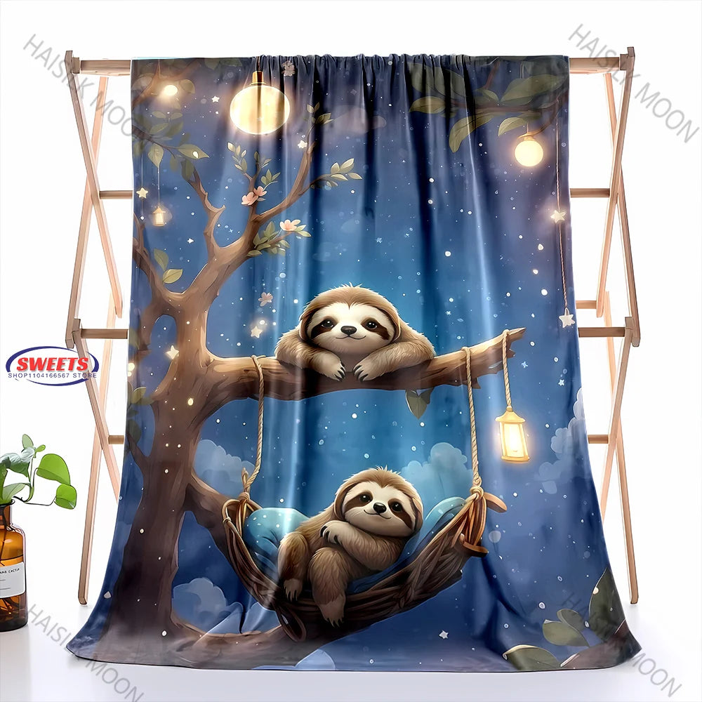 Sloths In The Moonlight Blanket