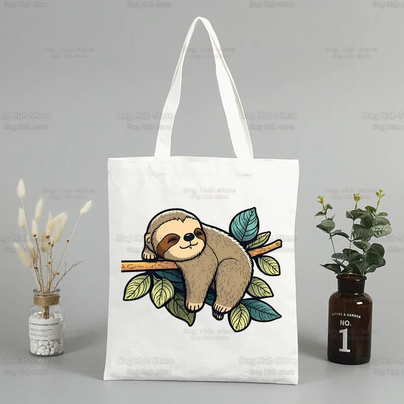Carry Calm Everywhere Sloth Canvas Tote Bag