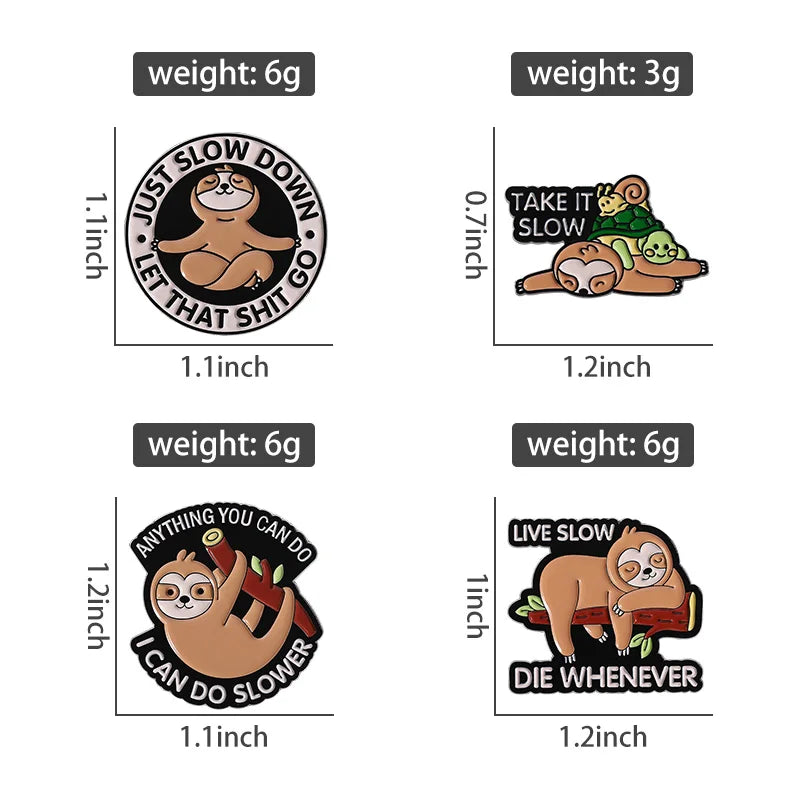 Sloth Pin Badges