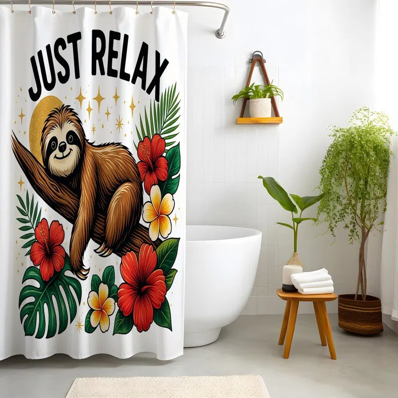 Just Relax Sloth Shower Curtain
