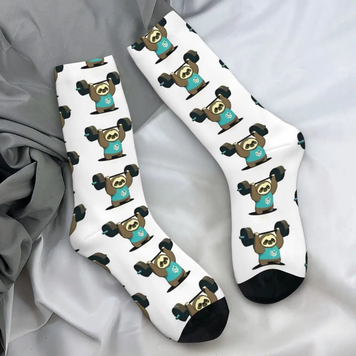 Cute Sloth Bodybuilding Weightlifting Socks