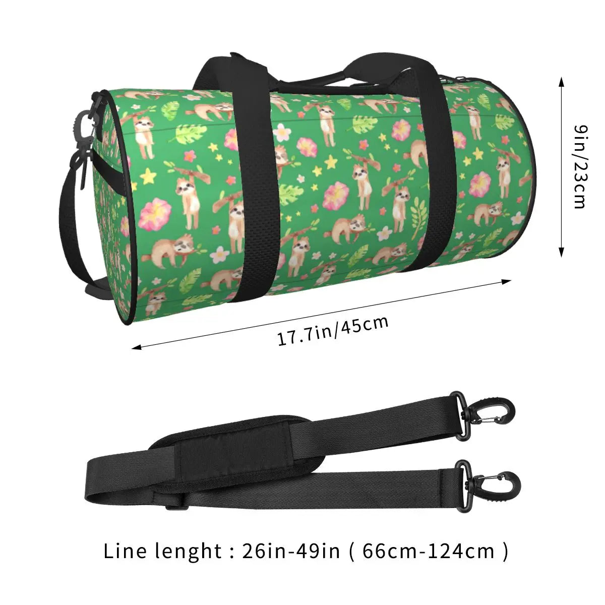 Sloth Green Sports Bag