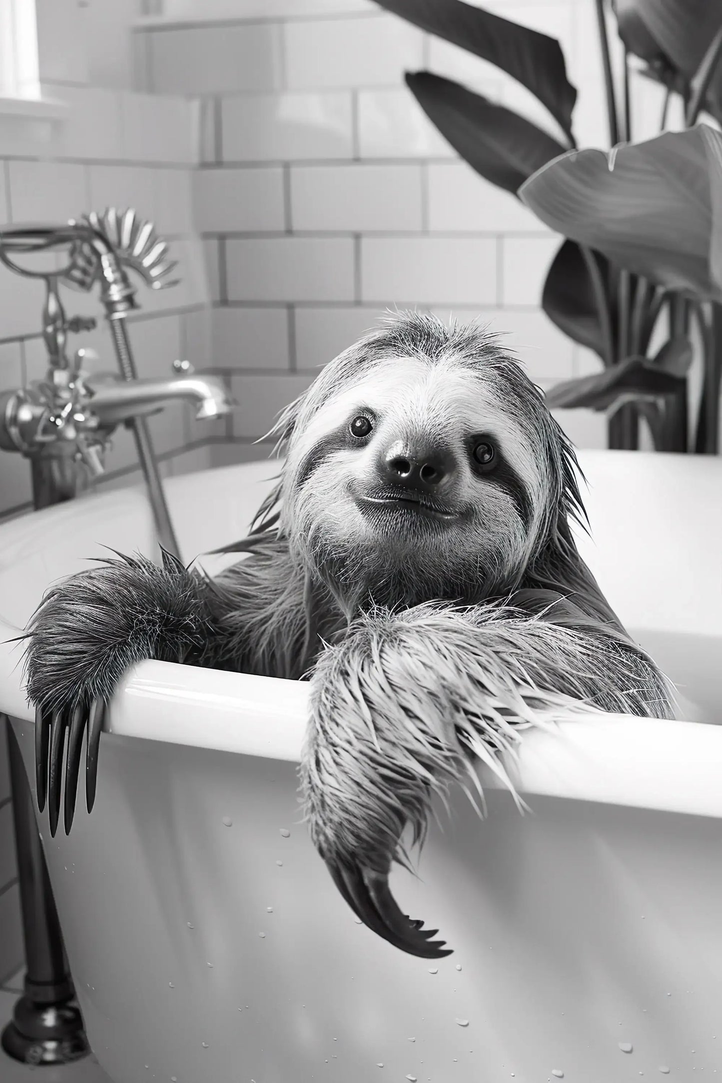 Black & White Sloth Poster