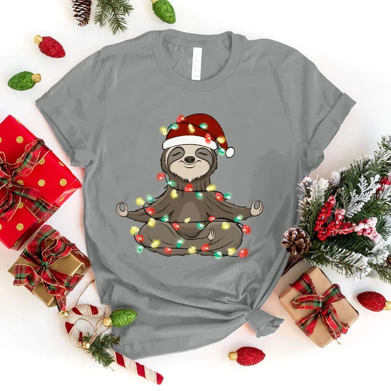 Christmas Fairy Lights Sloth T-Shirt