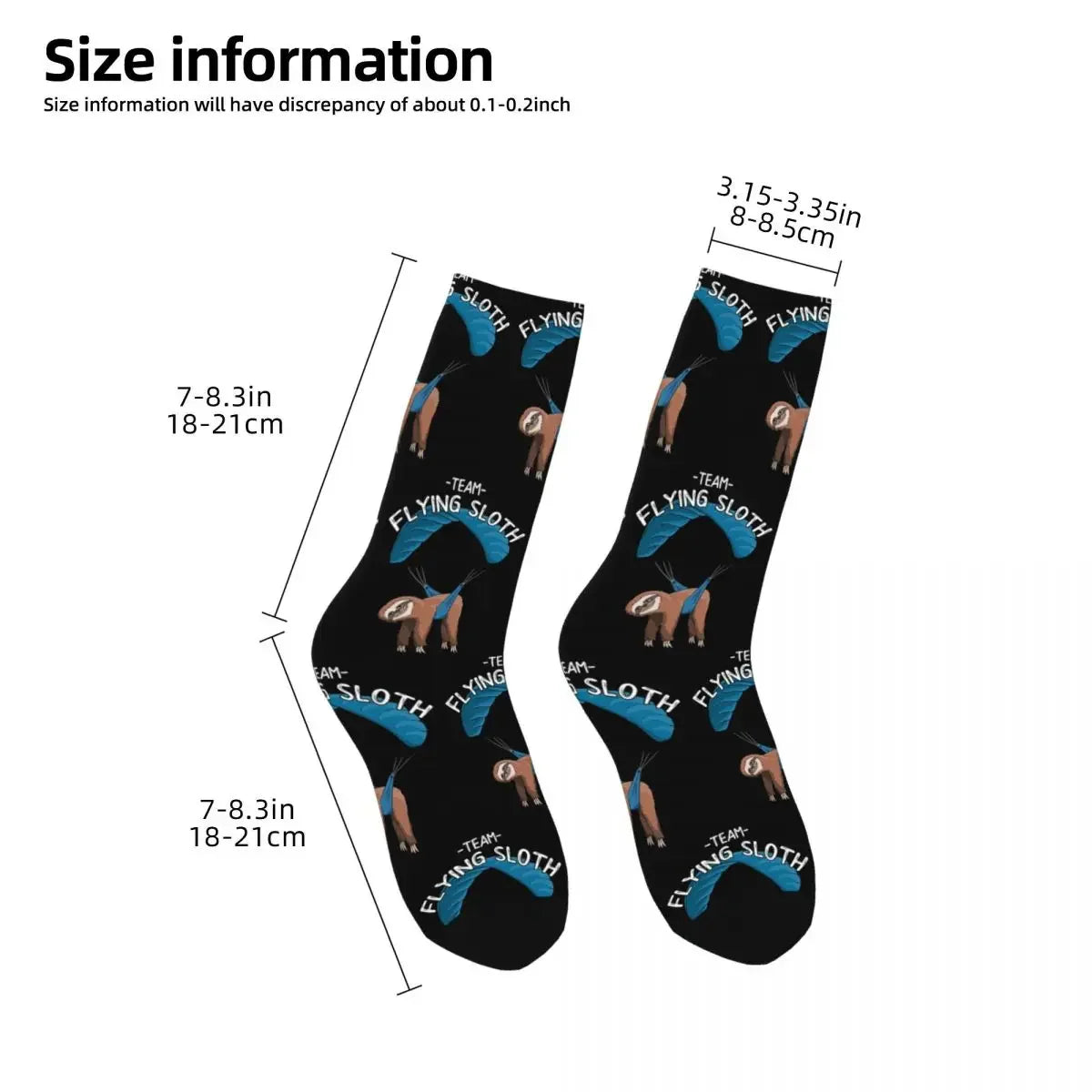 Paragliding Flying Sloth Socks