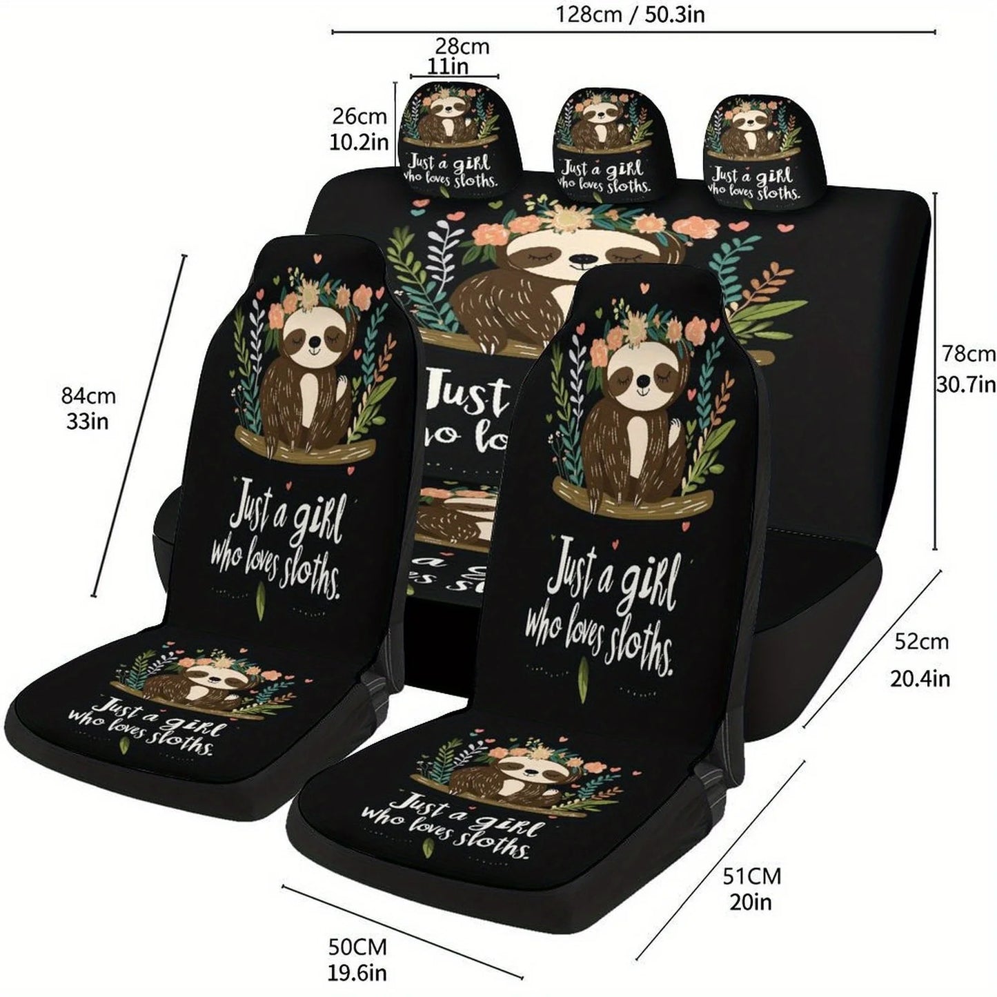 Just A Girl Who Loves Sloth Car Seat Covers