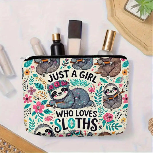 Just A Girl Who Loves Sloths Makeup Bag
