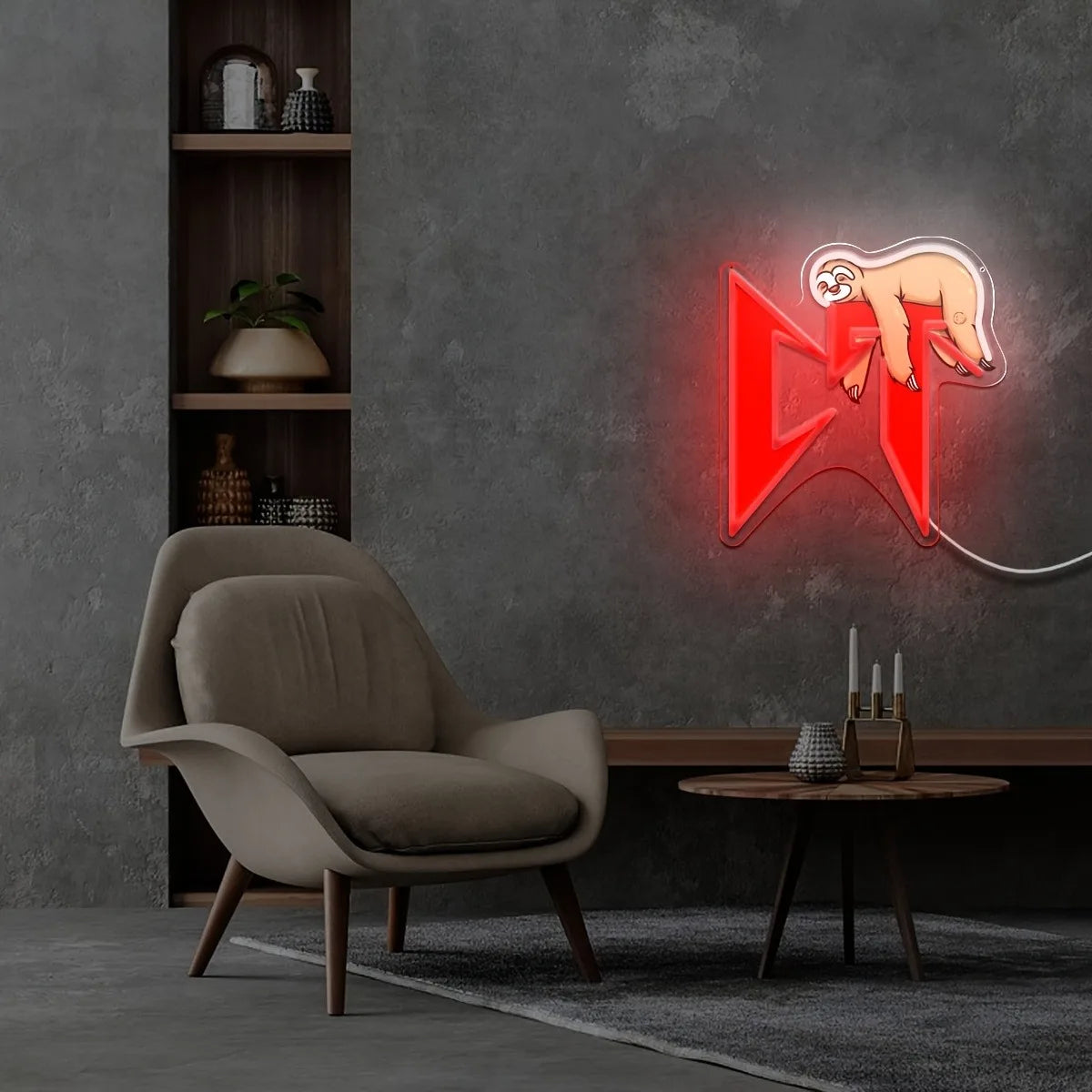 Sloth UV Print Neon USB Powered Dimmable LED Light