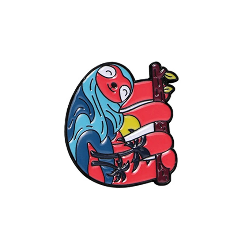 Cartoon Sloth Enamel Pin Badges