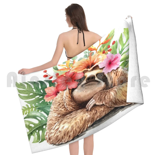 Watercolor Sloth Towel
