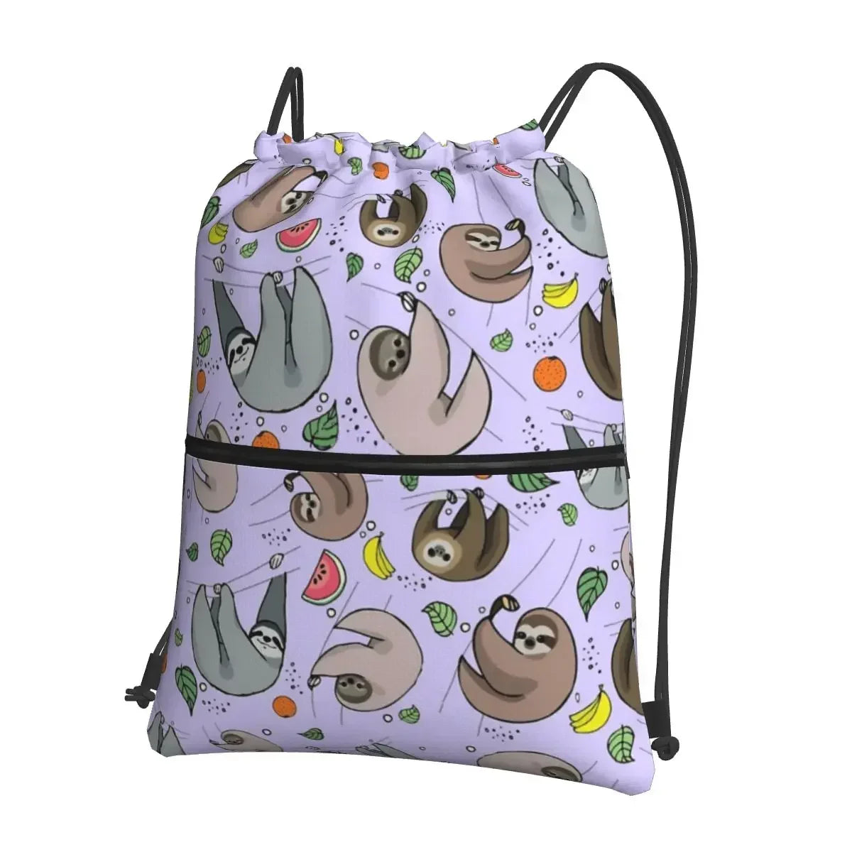 Sloth With Tropical Leaves & Fruit Backpack
