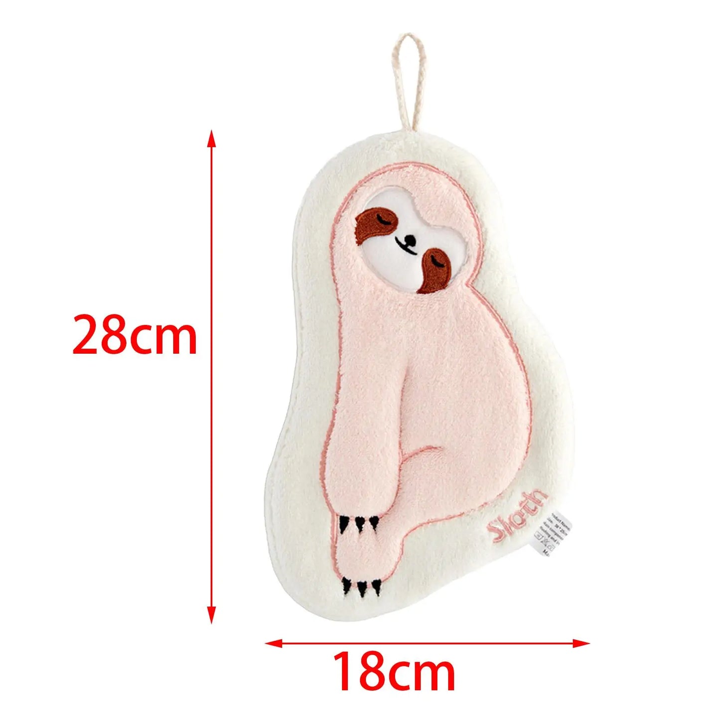 Set Of 5 Pink Sloth Towels