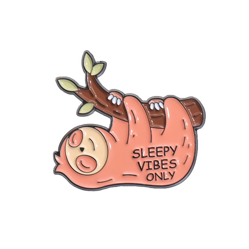 Cartoon Sloth Enamel Pin Badges