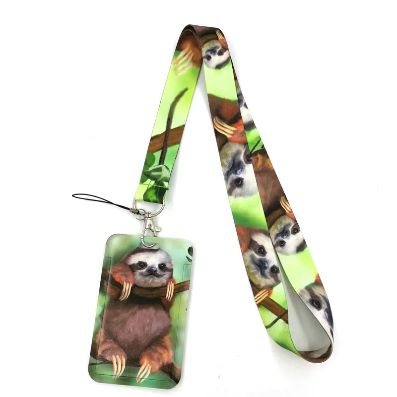 Sloth Lanyard Badge Holder ID Card