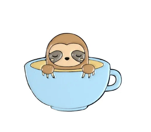 Cartoon Sloth Enamel Pin Badges
