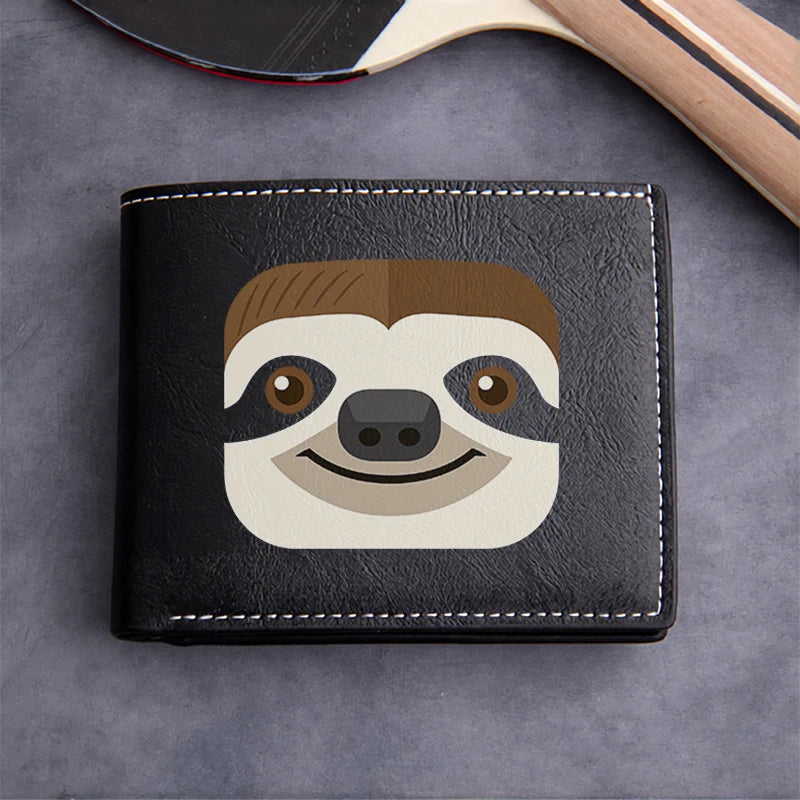 Sloth Face Leather Wallet