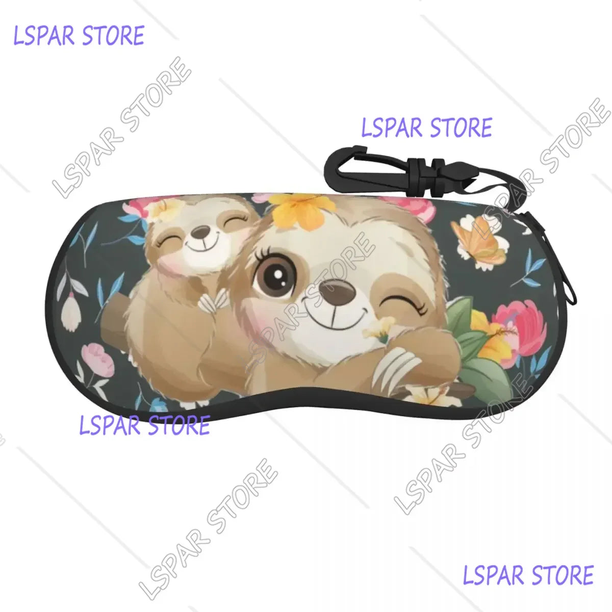 Floral Sloth Glasses Case