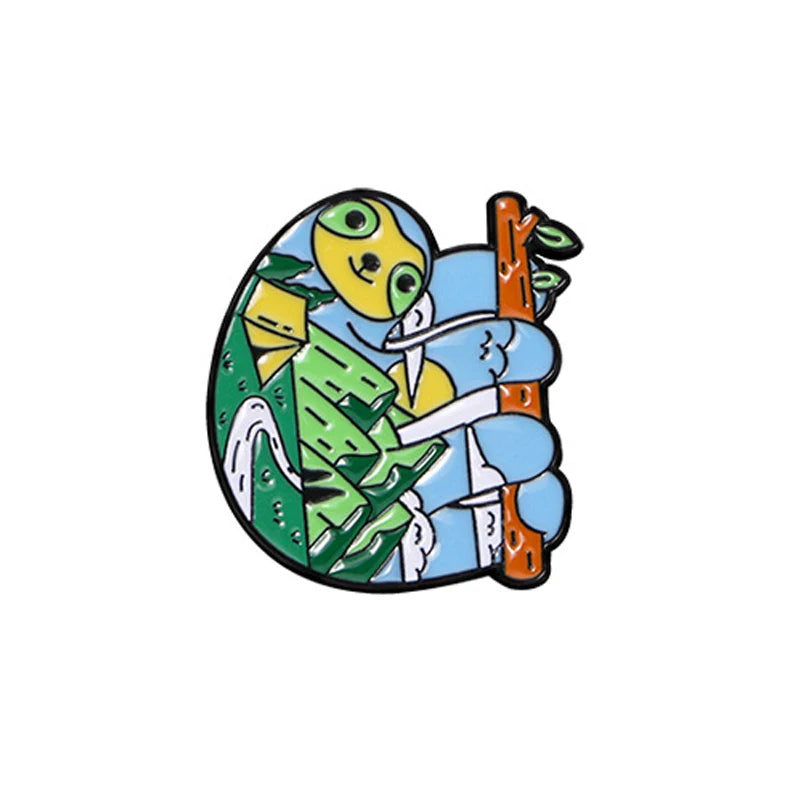 Cartoon Sloth Enamel Pin Badges