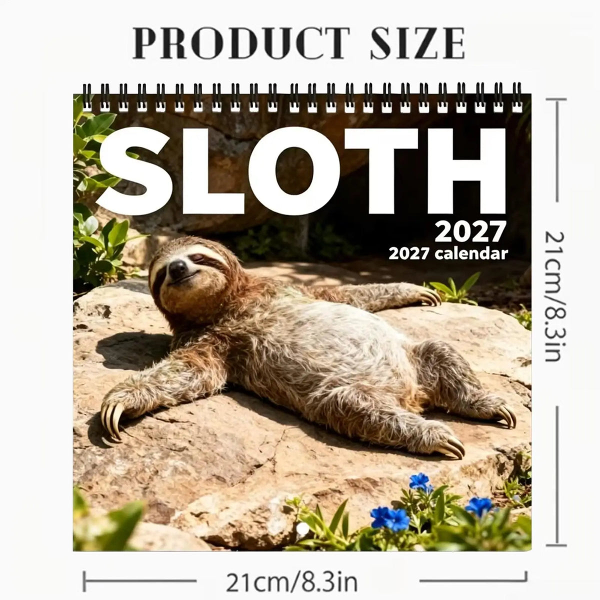 Sloth Wall Calendar 12-Month 2027