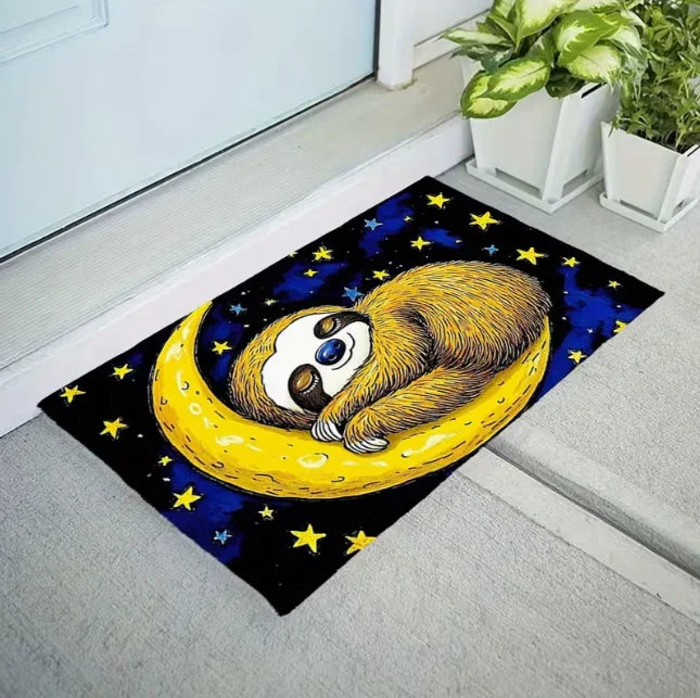 Sloth & Moon Door Mat
