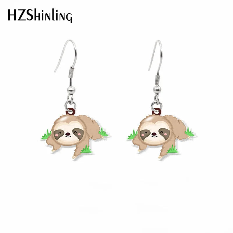 Sloth Acrylic Hook Earrings