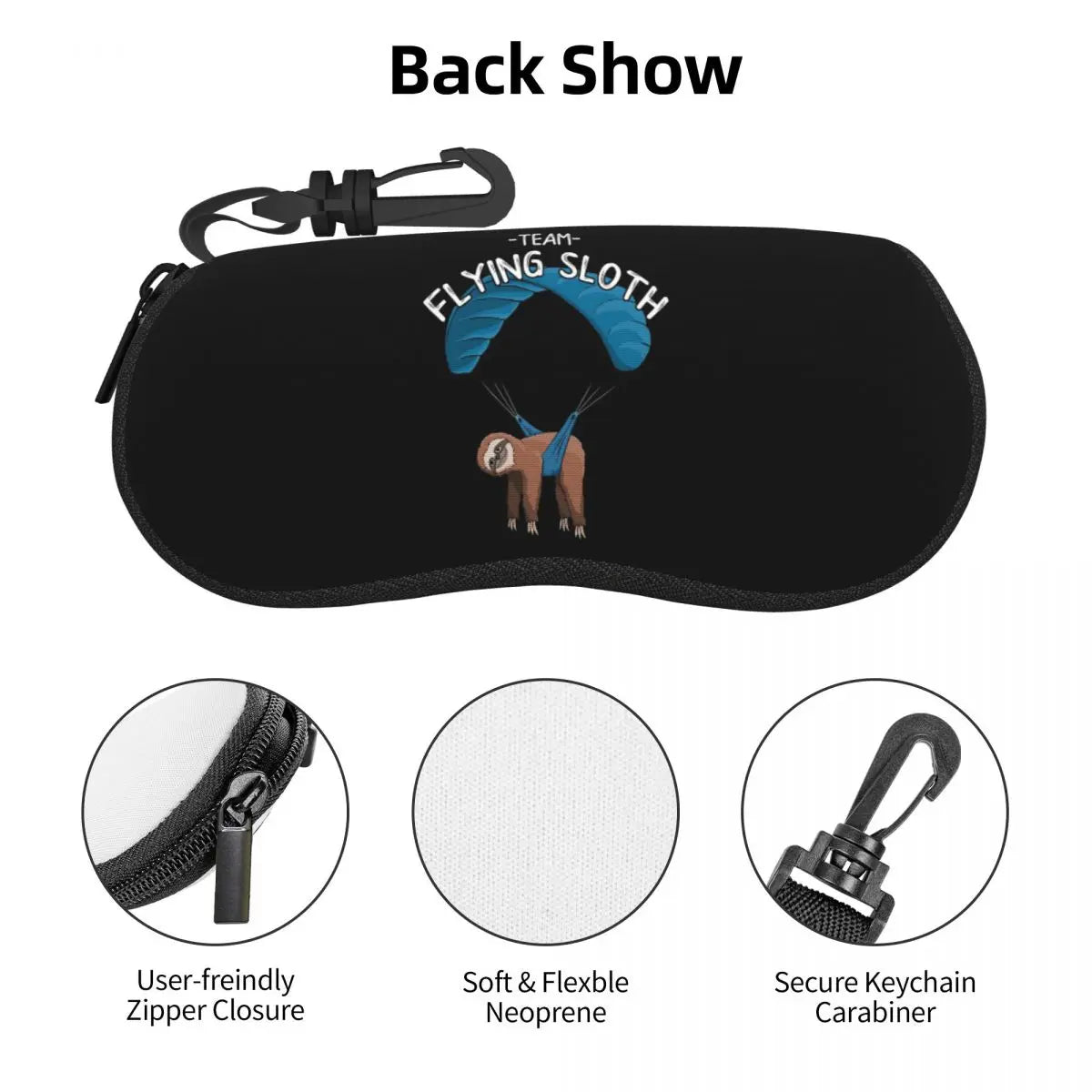 Paragliding Flying Sloth Glasses Case